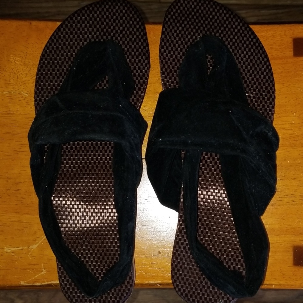 Black suede sandals
